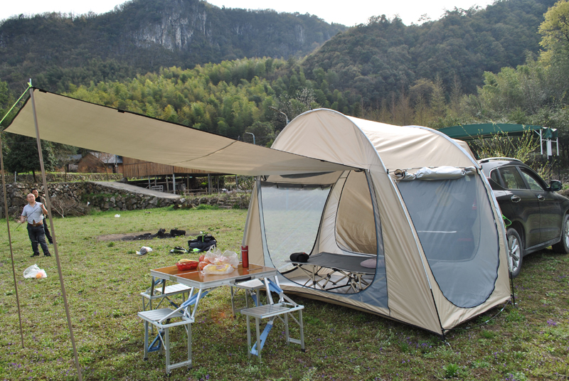 Cheap Goat Tents Upgraded Front Hall SUV Tent with Mesh Extension Canopy Rear Integrated Self driving Tour Car Tail Side Multi person Rain proof   